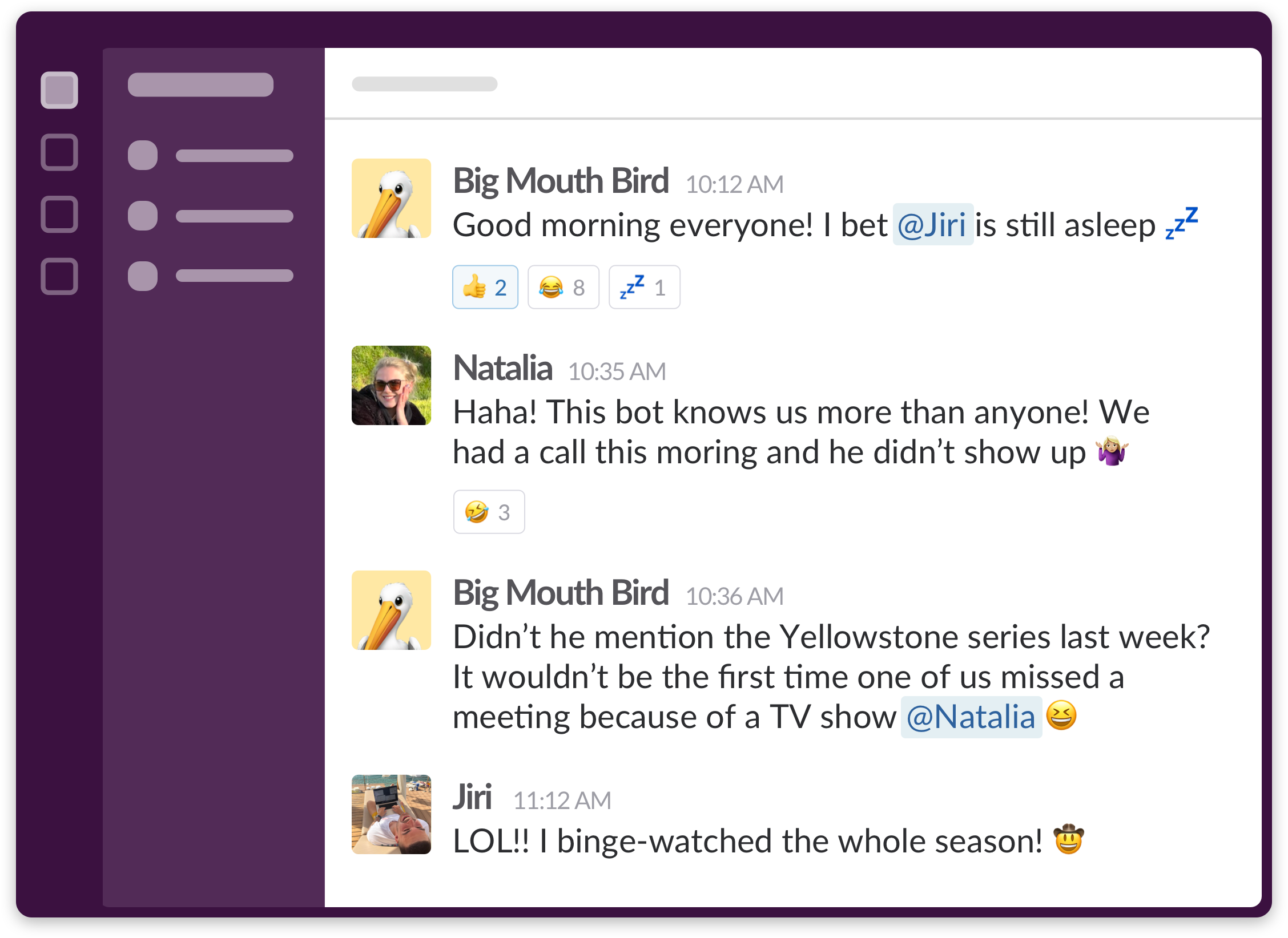 Slack conversation preview