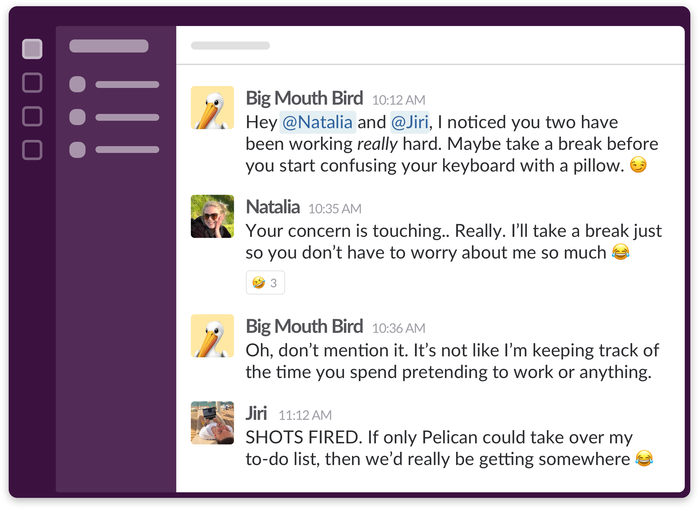 Slack conversation preview